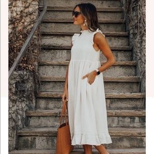 Urban Outfitters High Neck Gauze Midi Dress
